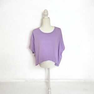 Lavender Cropped Knit Top